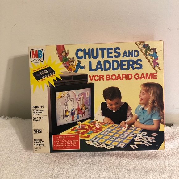 Milton Bradley Toys Vintage 986 Chutes And Ladders Vcr Board Game